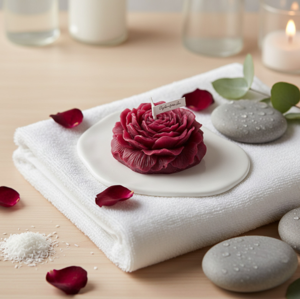 Bougie parfumée fleur de rose