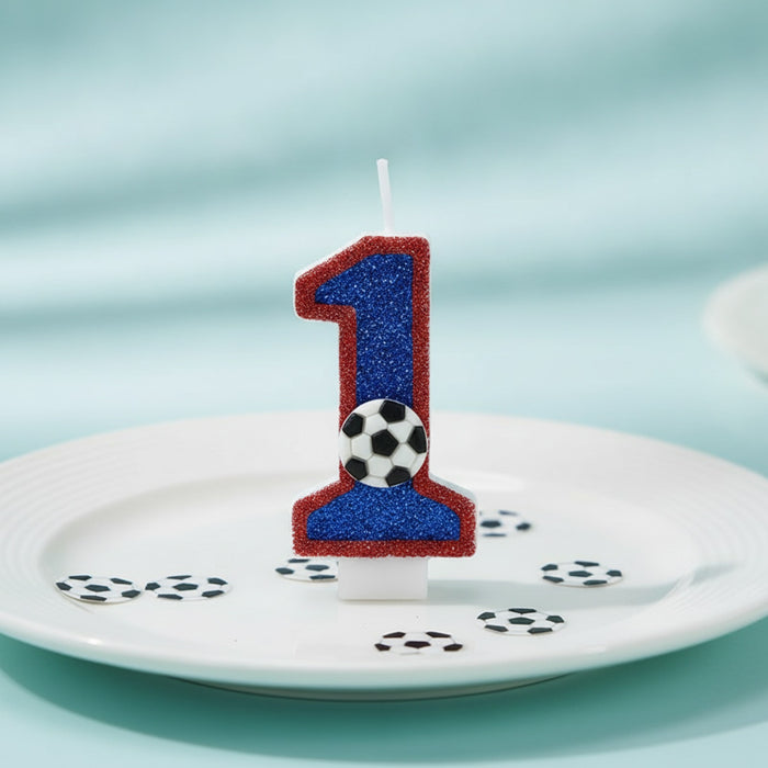 Bougie chiffre d'anniversaire football