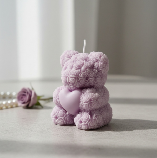 Bougie parfumée ourson rose