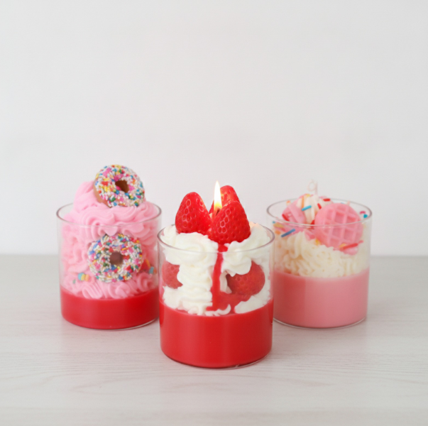 Bougie gourmand parfumée dessert en verre