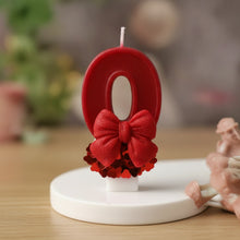 Bougie chiffre d'anniversaire nœud rouge - vue 10