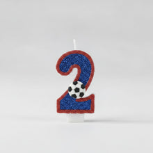 Bougie chiffre d'anniversaire football - vue 2