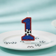 Bougie chiffre d'anniversaire football - vue 1