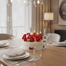 Bougie chiffre d'anniversaire nœud rouge - vue 11